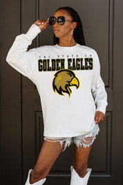 CAL STATE LOS ANGELES GOLDEN EAGLES BIG GOALS OVERSIZED LONG SLEEVE TEE WITH RIBBED NECKLINE AND CUFFS