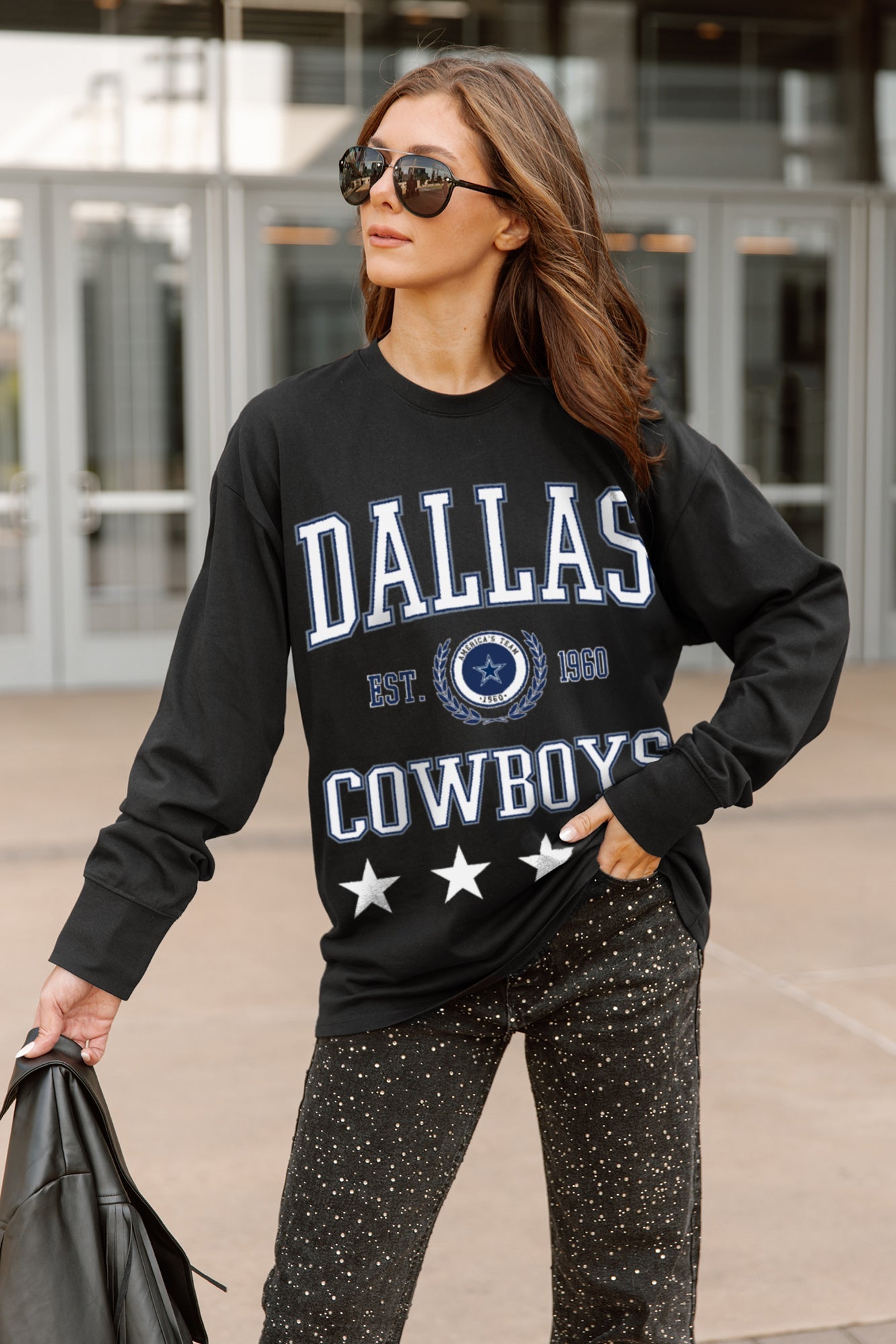 DALLAS COWBOYS EVERYDAY STAR ESSENTIAL RELAXED FIT LONG SLEEVE TEE