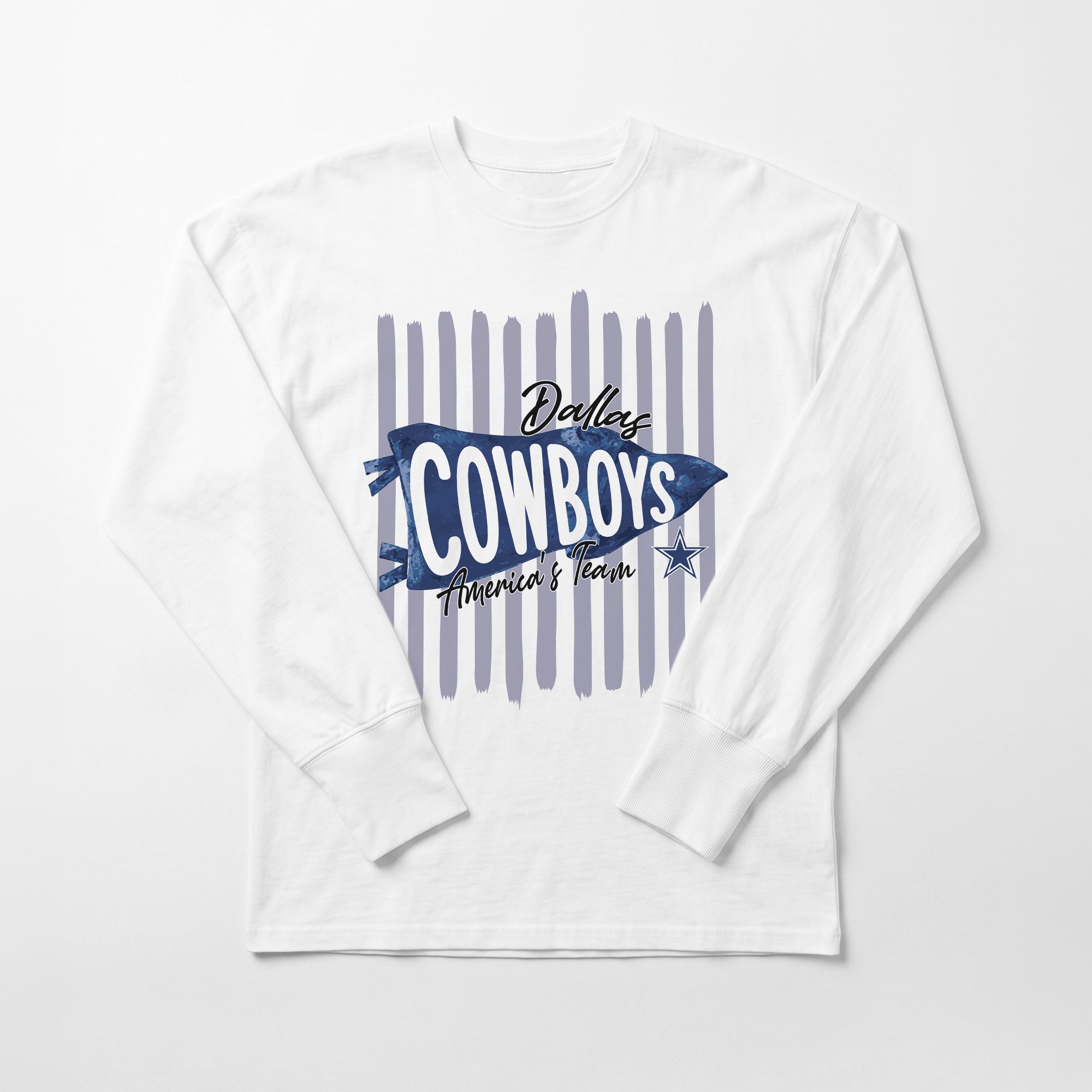 DALLAS COWBOYS RALLY STRIPE OVERSIZED LONG SLEEVE TEE