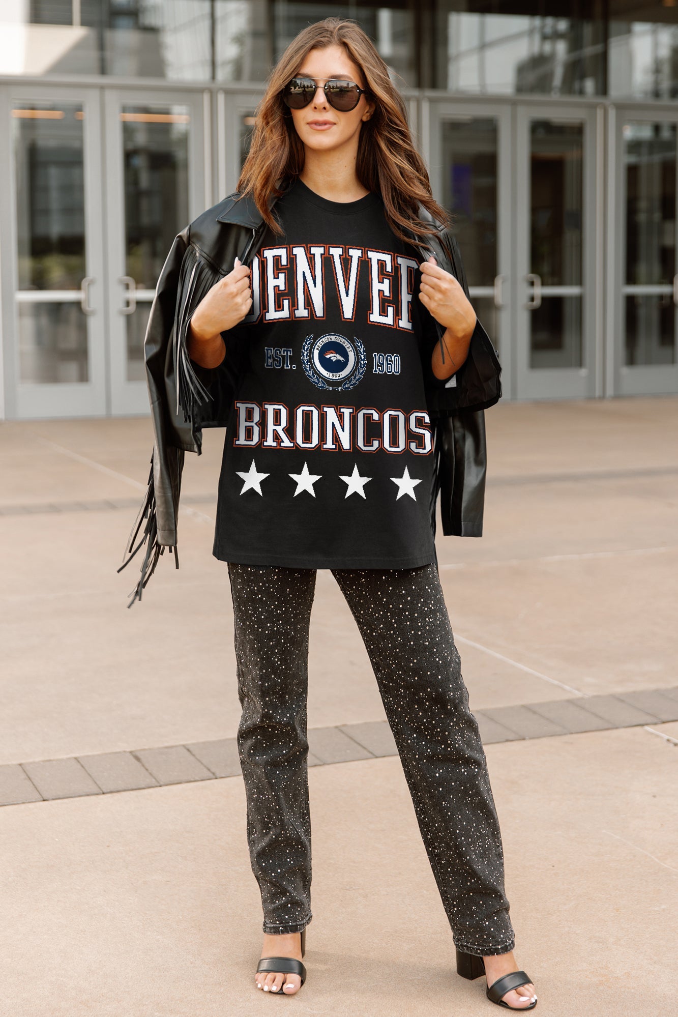 DENVER BRONCOS EVERYDAY STAR ESSENTIAL RELAXED FIT LONG SLEEVE TEE