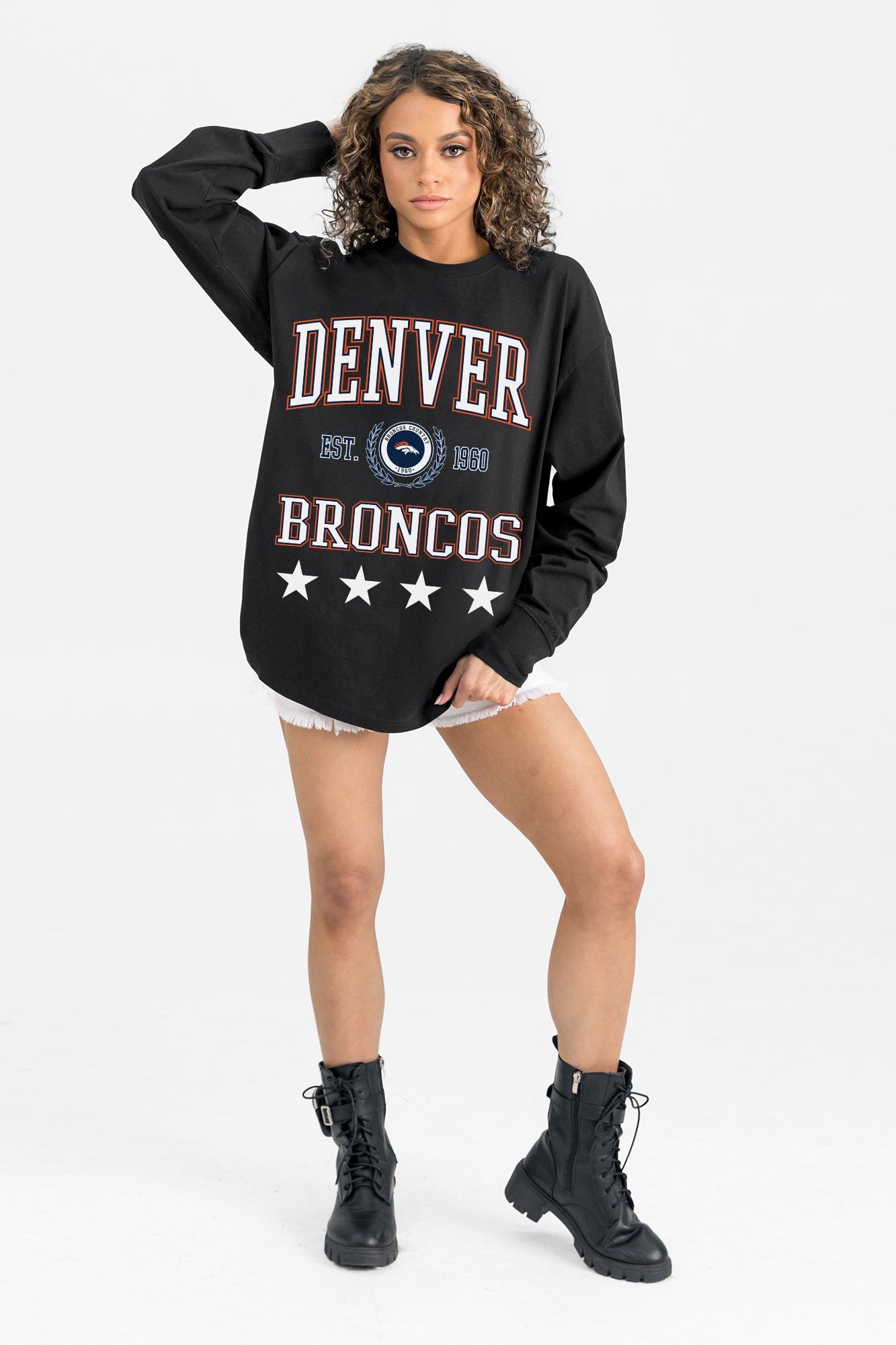 DENVER BRONCOS EVERYDAY STAR ESSENTIAL RELAXED FIT LONG SLEEVE TEE
