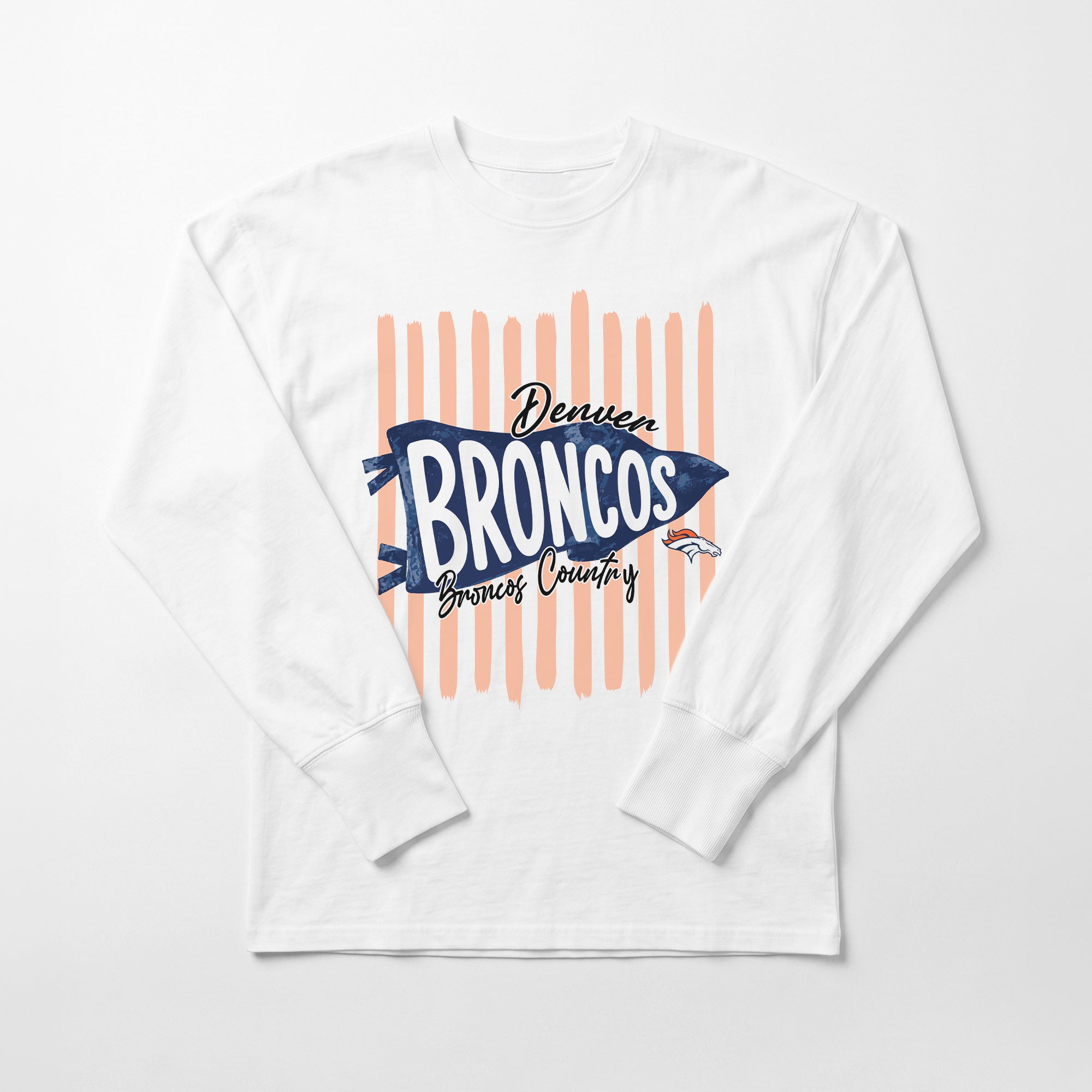 DENVER BRONCOS RALLY STRIPE OVERSIZED LONG SLEEVE TEE