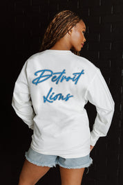 DETROIT LIONS DOUBLE MOVE OVERSIZED MIDWEIGHT LONG SLEEVE TEE