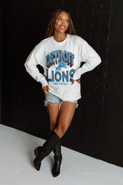 DETROIT LIONS TIME OUT OVERSIZED MIDWEIGHT LONG SLEEVE TEE