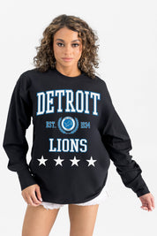 DETROIT LIONS EVERYDAY STAR ESSENTIAL RELAXED FIT LONG SLEEVE TEE