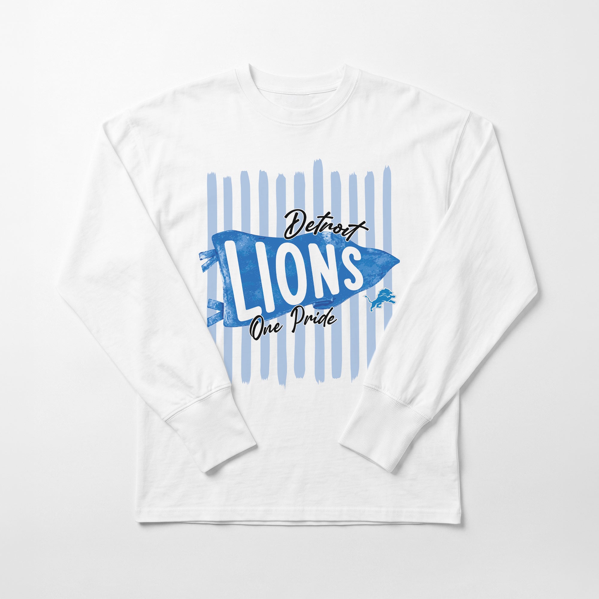 DETROIT LIONS RALLY STRIPE OVERSIZED LONG SLEEVE TEE