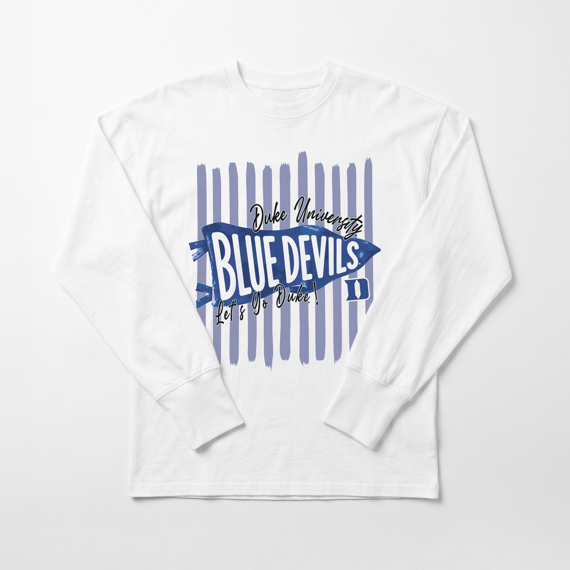 DUKE BLUE DEVILS RALLY STRIPE ESSENTIAL RELAXED FIT LONG SLEEVE TEE