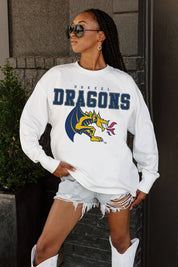 DREXEL UNIVERSITY DRAGONS BIG GOALS OVERSIZED LONG SLEEVE TEE WITH RIBBED NECKLINE AND CUFFS