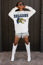 DREXEL UNIVERSITY DRAGONS BIG GOALS OVERSIZED LONG SLEEVE TEE WITH RIBBED NECKLINE AND CUFFS