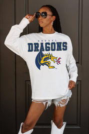 DREXEL UNIVERSITY DRAGONS BIG GOALS OVERSIZED LONG SLEEVE TEE WITH RIBBED NECKLINE AND CUFFS