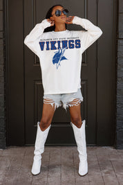 ELIZABETH CITY STATE UNIVERSITY VIKINGS BIG GOALS OVERSIZED LONG SLEEVE TEE WITH RIBBED NECKLINE AND CUFFS