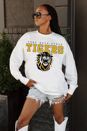 FORT HAYS STATE TIGERS BIG GOALS OVERSIZED LONG SLEEVE TEE WITH RIBBED NECKLINE AND CUFFS