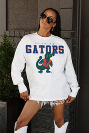 FLORIDA GATORS BIG GOALS OVERSIZED LONG SLEEVE TEE WITH RIBBED NECKLINE AND CUFFS