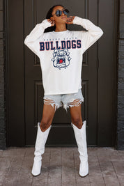 FRESNO STATE BULLDOGS BIG GOALS OVERSIZED LONG SLEEVE TEE WITH RIBBED NECKLINE AND CUFFS