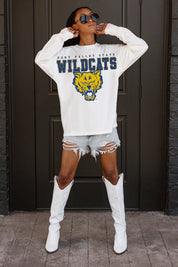 FORT VALLEY STATE WILDCATS BIG GOALS OVERSIZED LONG SLEEVE TEE WITH RIBBED NECKLINE AND CUFFS