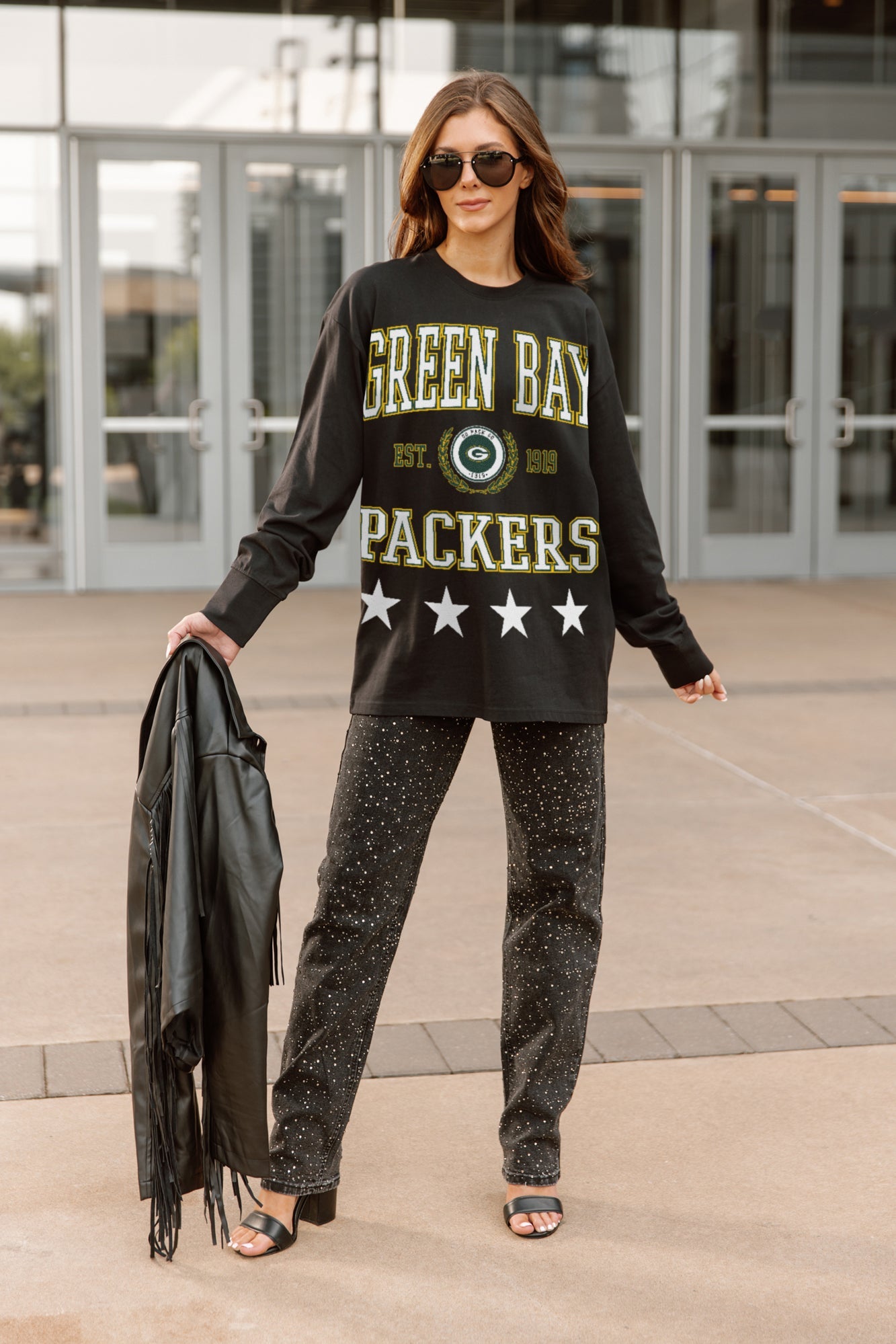 GREEN BAY PACKERS EVERYDAY STAR ESSENTIAL RELAXED FIT LONG SLEEVE TEE