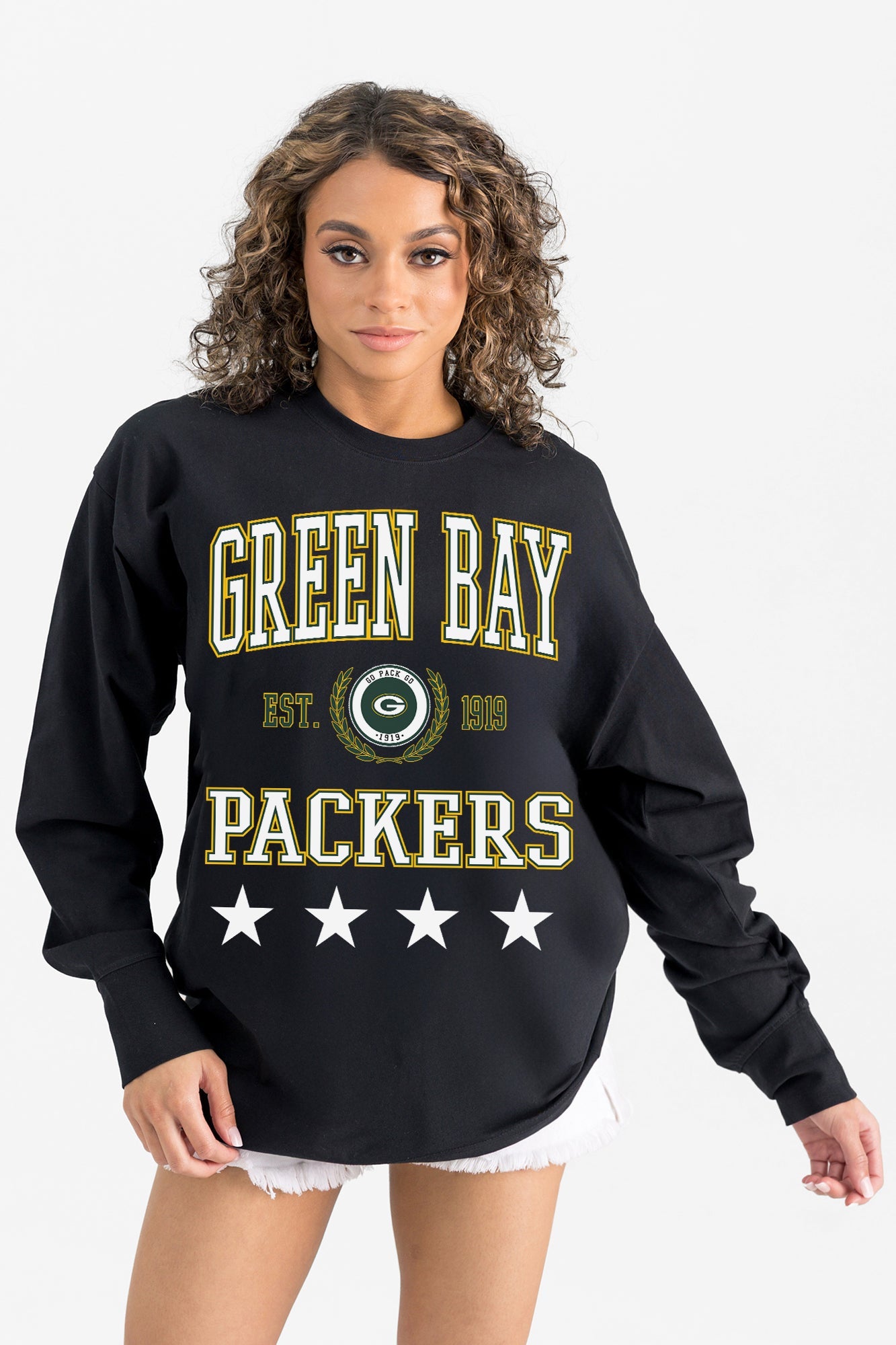 GREEN BAY PACKERS EVERYDAY STAR ESSENTIAL RELAXED FIT LONG SLEEVE TEE