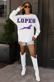 GRAND CANYON ANTELOPES BIG GOALS OVERSIZED LONG SLEEVE TEE WITH RIBBED NECKLINE AND CUFFS
