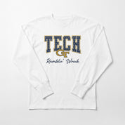 GEORGIA TECH YELLOW JACKETS SWEET SPOT ESSENTIAL RELAXED FIT LONG SLEEVE TEE