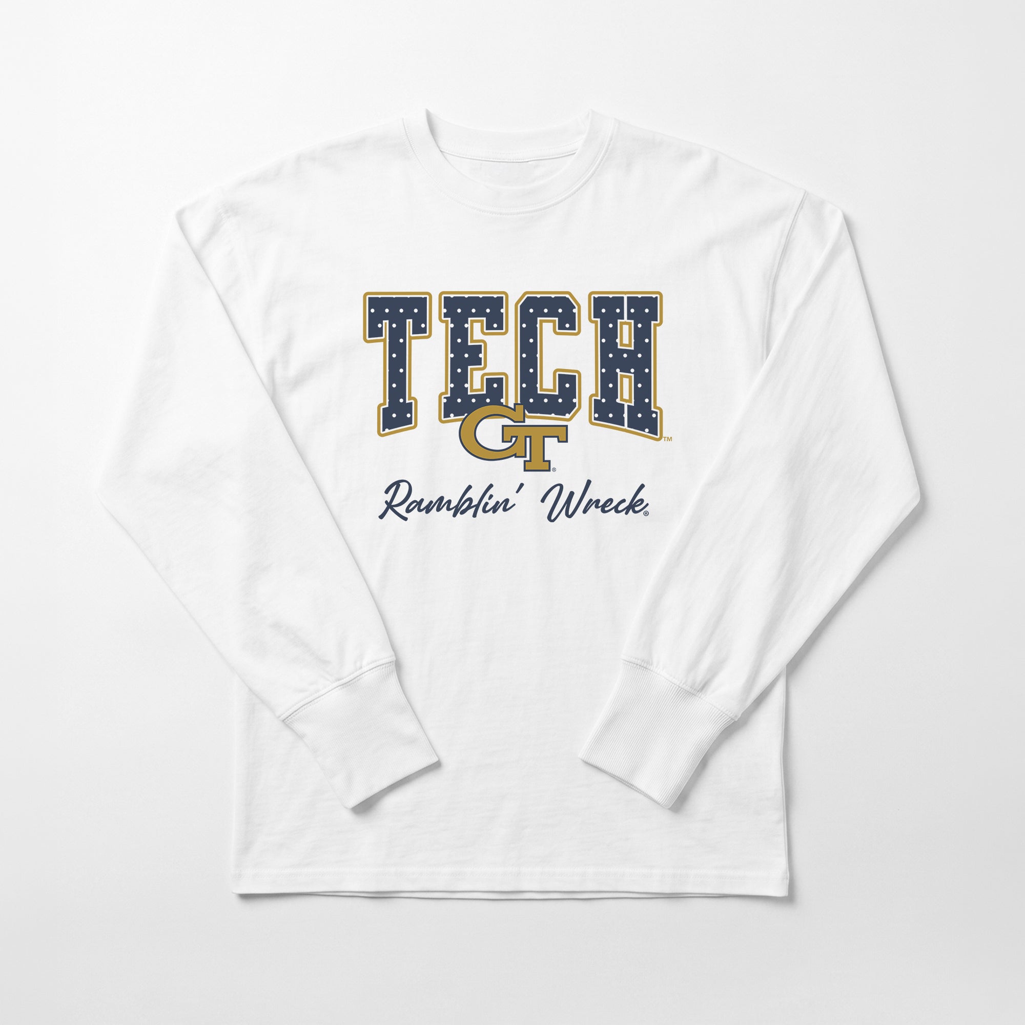 GEORGIA TECH YELLOW JACKETS SWEET SPOT ESSENTIAL RELAXED FIT LONG SLEEVE TEE