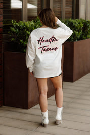 HOUSTON TEXANS DOUBLE MOVE OVERSIZED MIDWEIGHT LONG SLEEVE TEE