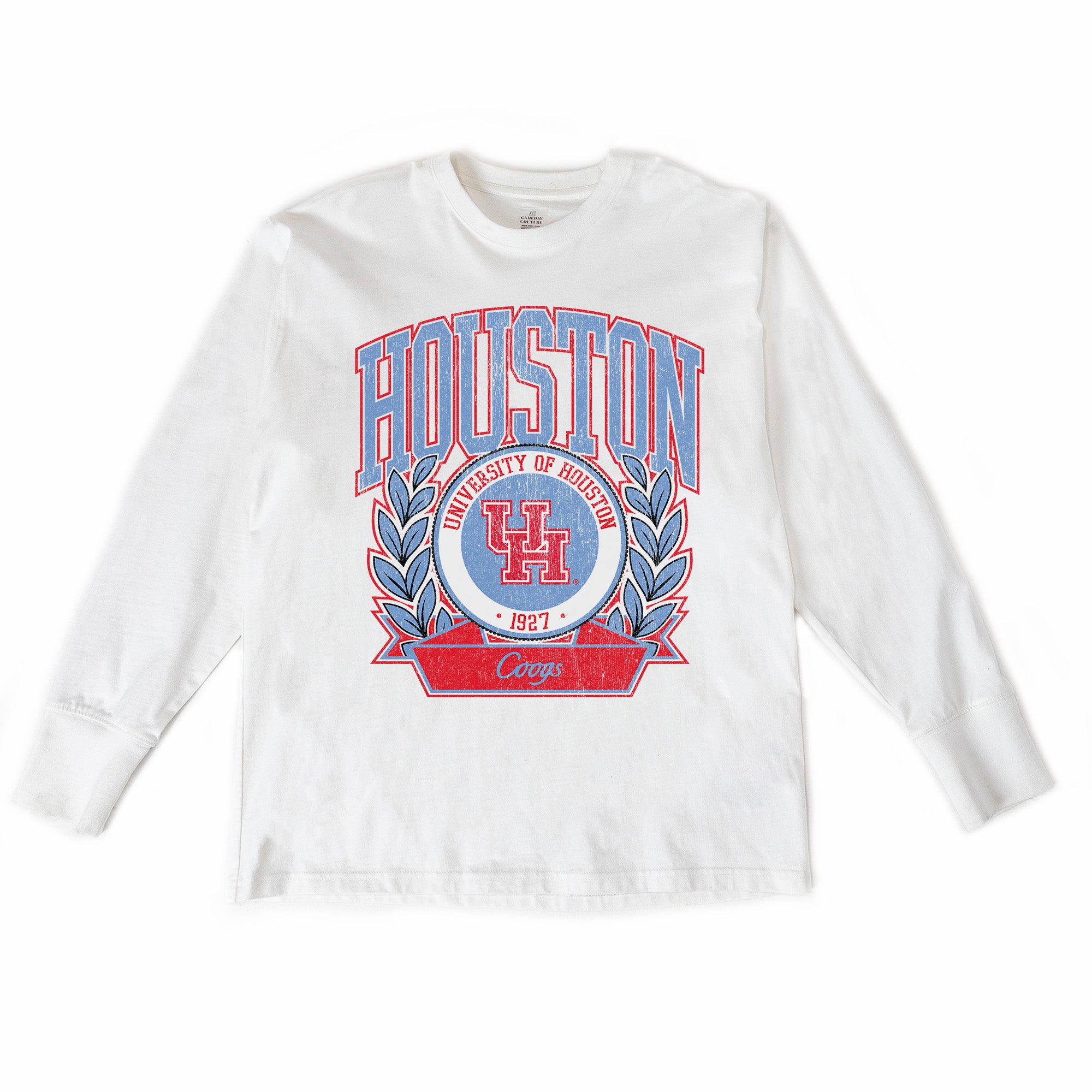 HOUSTON COUGARS BLUE FORMATION ESSENTIAL RELAXED FIT LONG SLEEVE TEE