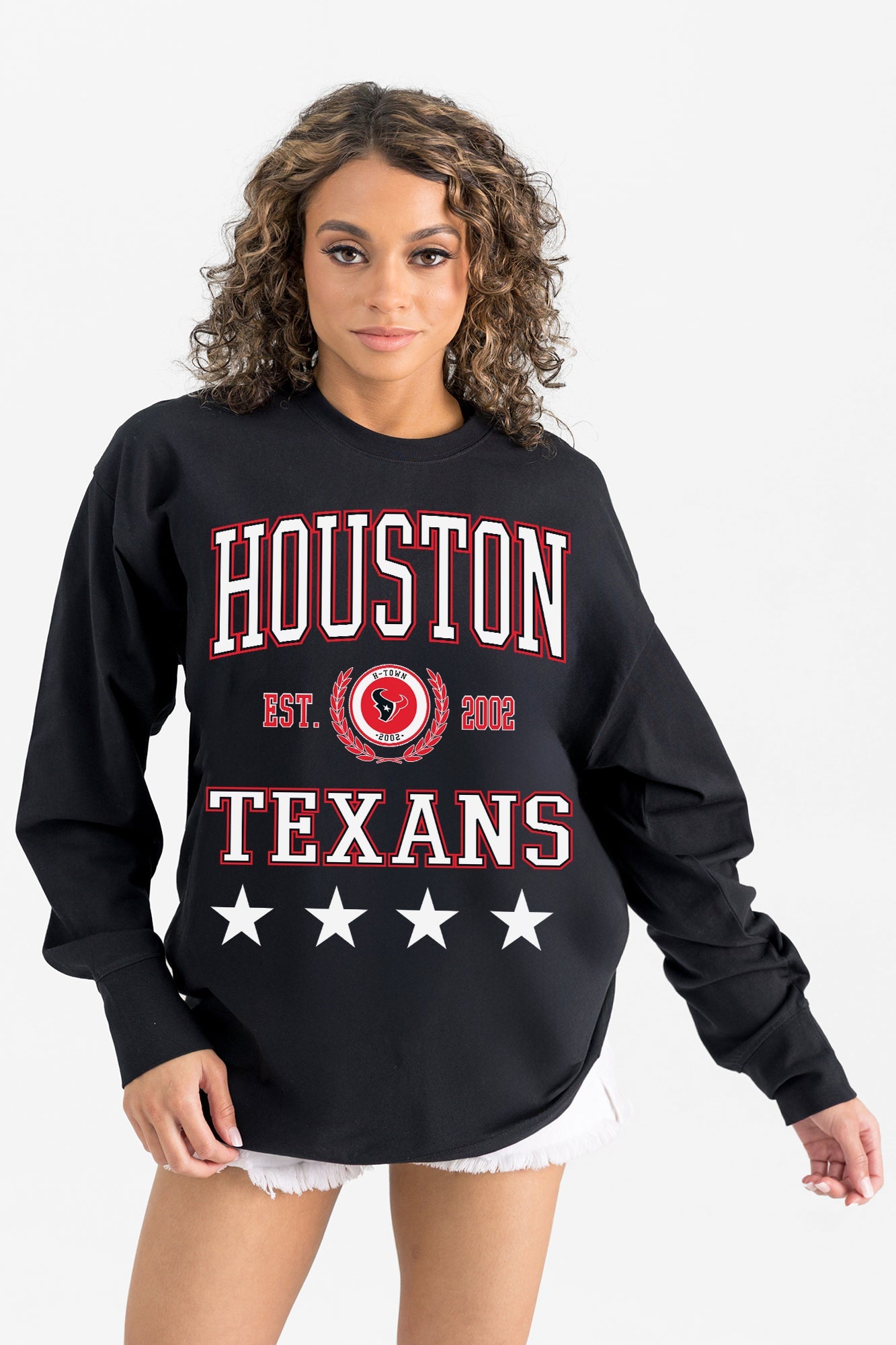 HOUSTON TEXANS EVERYDAY STAR ESSENTIAL RELAXED FIT LONG SLEEVE TEE