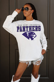 HIGH POINT PANTHERS BIG GOALS OVERSIZED LONG SLEEVE TEE WITH RIBBED NECKLINE AND CUFFS