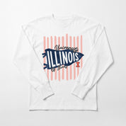 ILLINOIS FIGHTING ILLINI RALLY STRIPE ESSENTIAL RELAXED FIT LONG SLEEVE TEE
