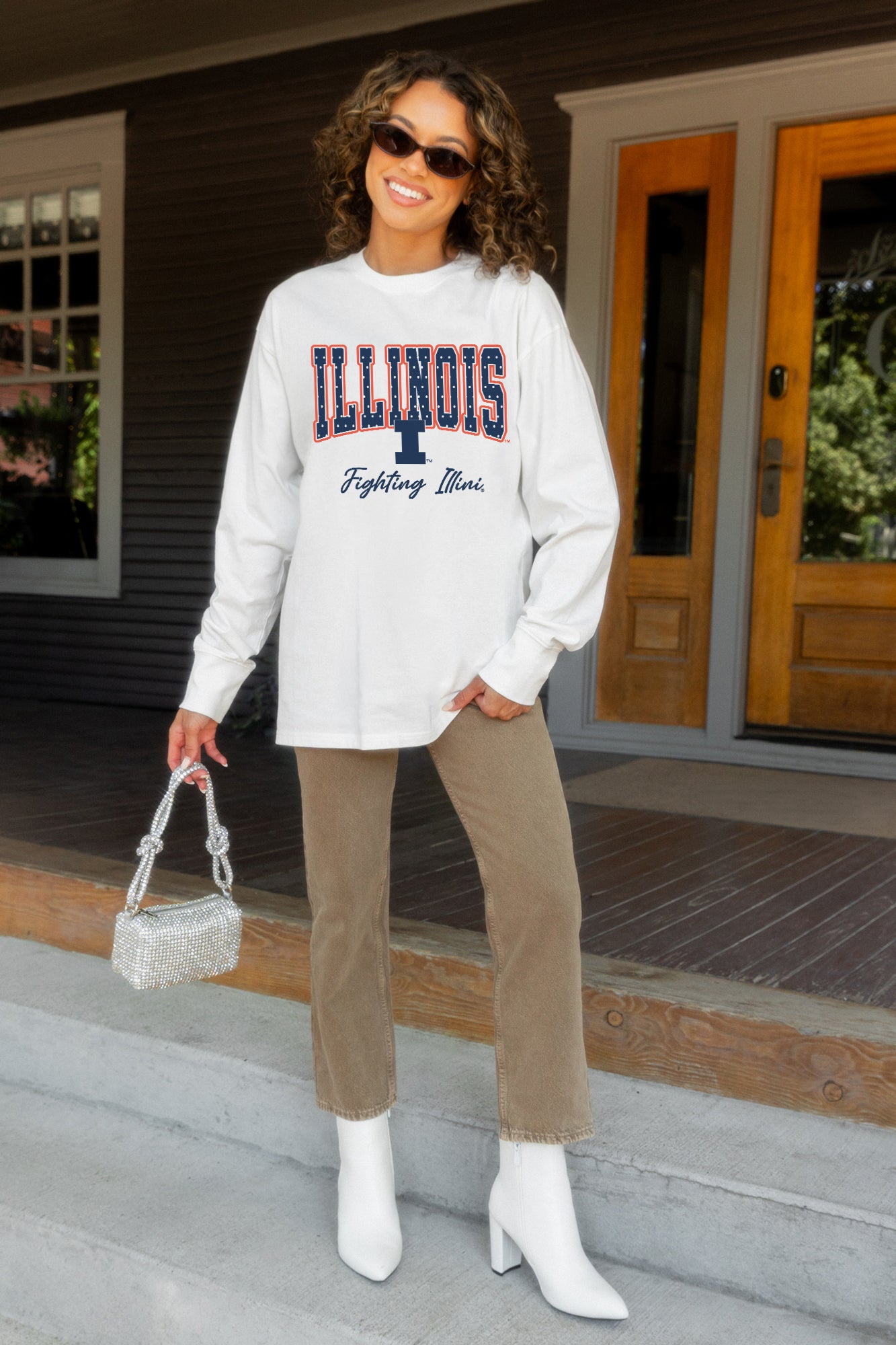 ILLINOIS FIGHTING ILLINI SWEET SPOT ESSENTIAL RELAXED FIT LONG SLEEVE TEE