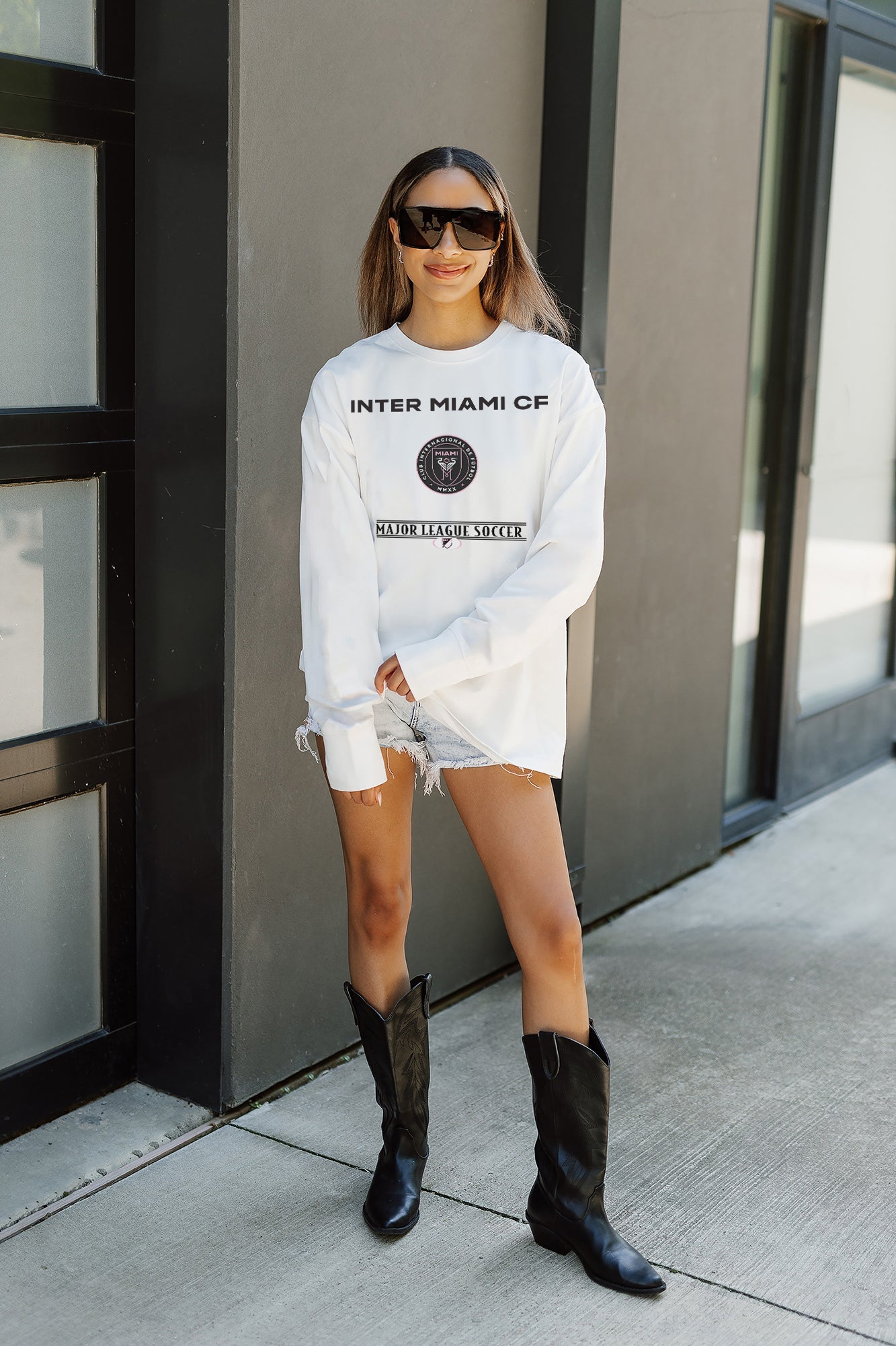 INTER MIAMI CF SHINING SPIRIT OVERSIZED MIDWEIGHT LONG SLEEVE TEE