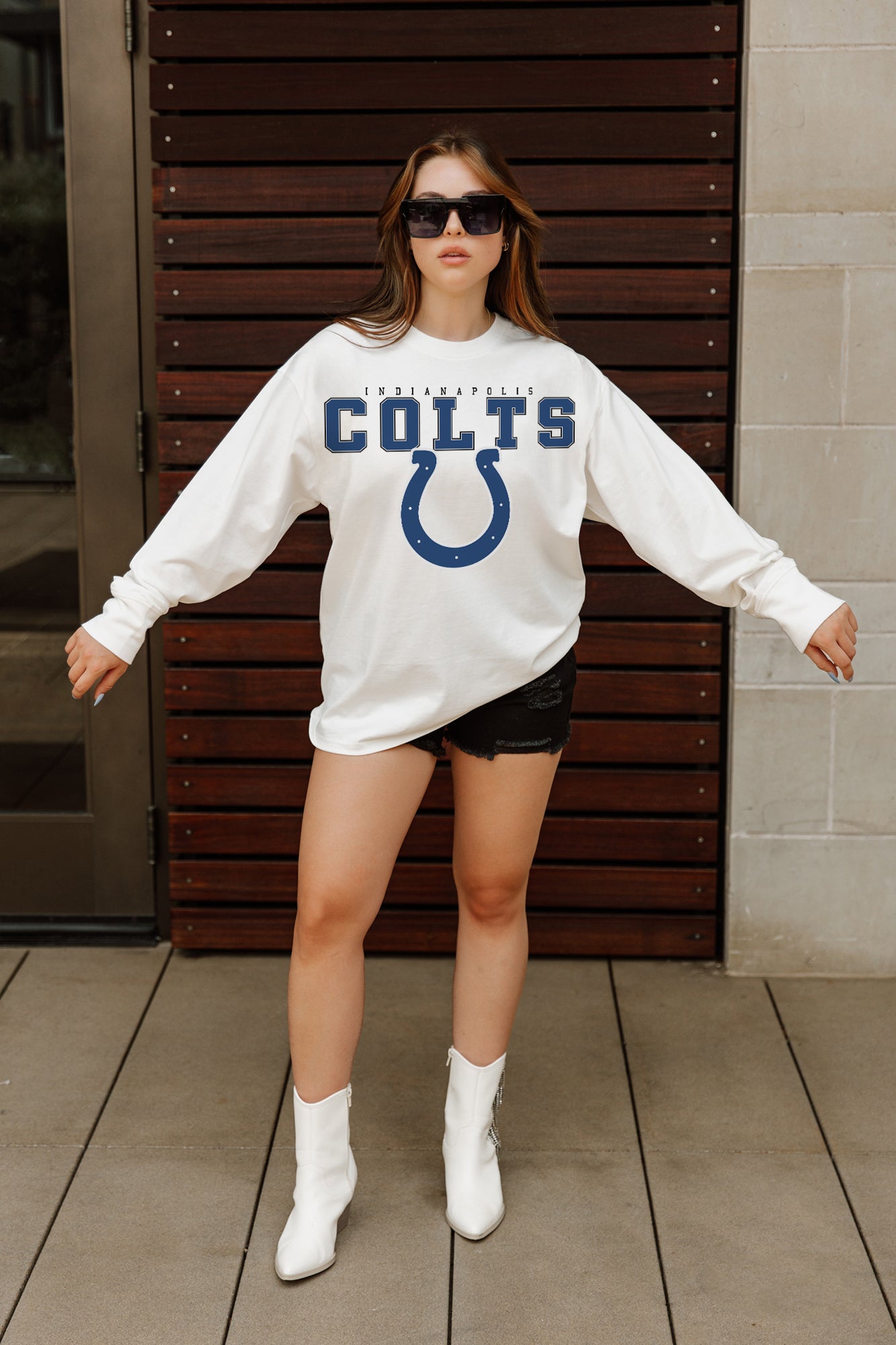 INDIANAPOLIS COLTS BIG GOALS OVERSIZED MIDWEIGHT LONG SLEEVE TEE