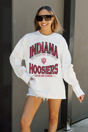 INDIANA HOOSIERS TIME OUT OVERSIZED LONG SLEEVE TEE WITH RIBBED NECKLINE AND CUFFS
