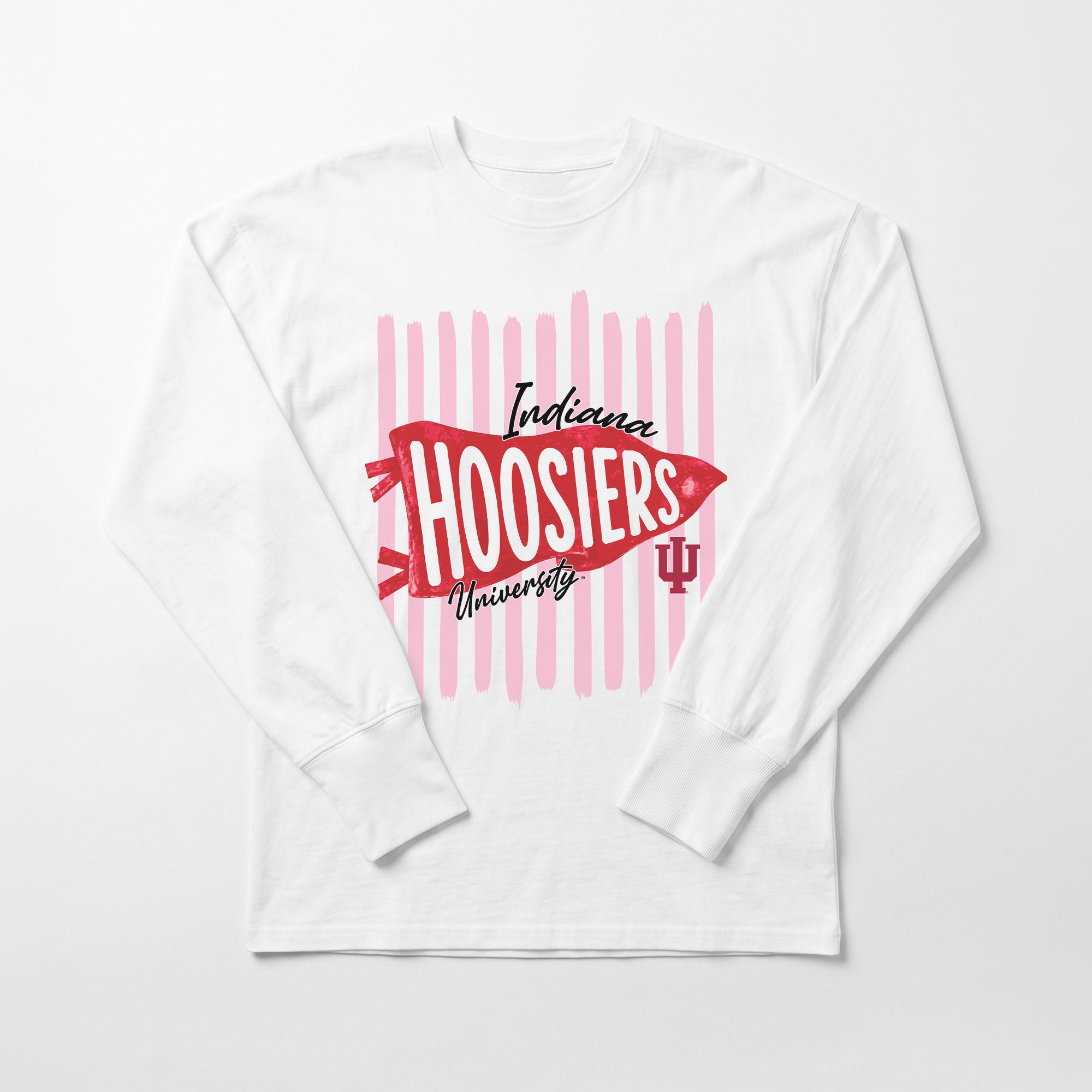 INDIANA HOOSIERS RALLY STRIPE ESSENTIAL RELAXED FIT LONG SLEEVE TEE