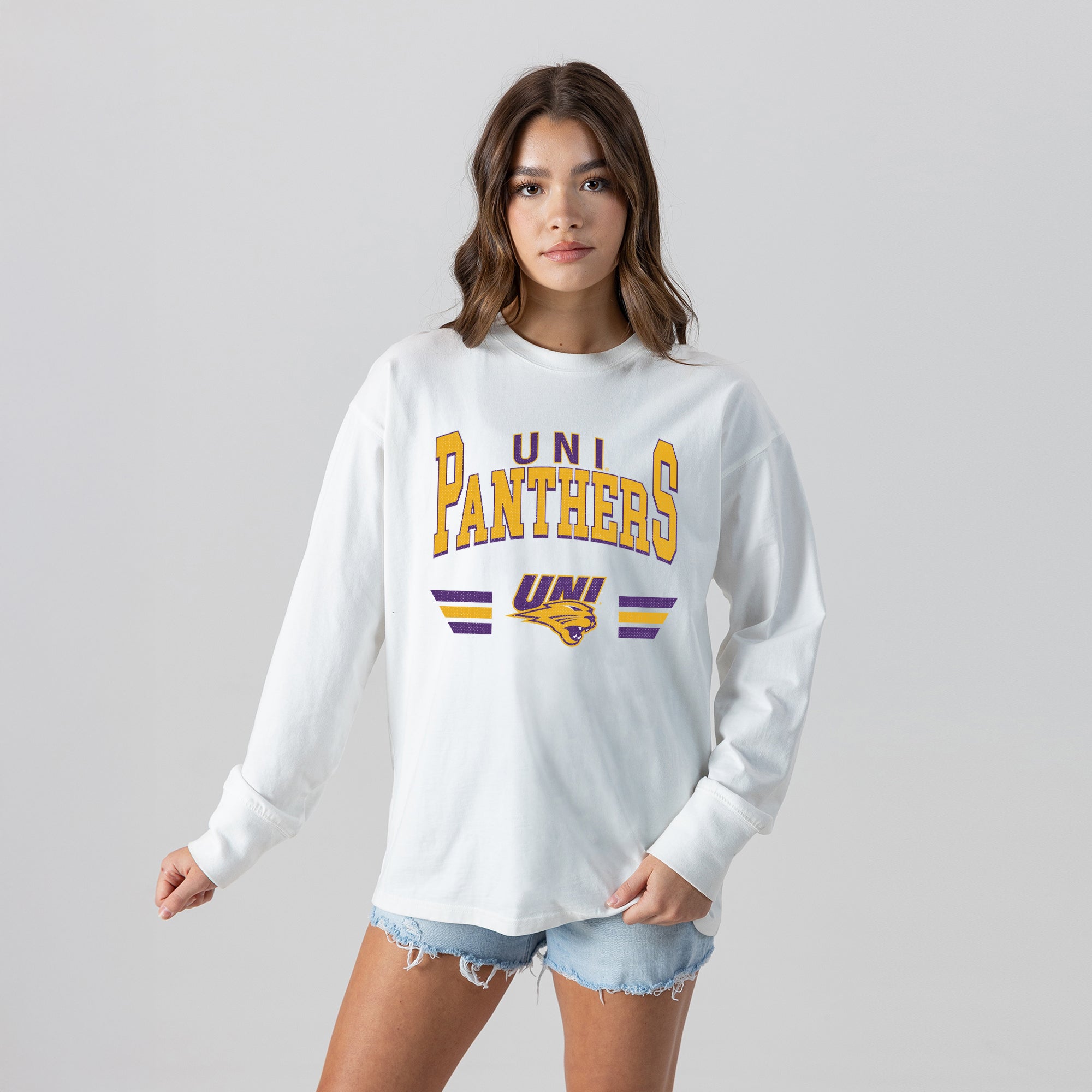 NORTHERN IOWA PANTHERS SWIFT STRIKE ESSENTIAL RELAXED FIT LONG SLEEVE TEE