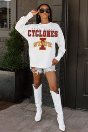 IOWA STATE CYCLONES BIG GOALS OVERSIZED LONG SLEEVE TEE WITH RIBBED NECKLINE AND CUFFS