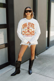IOWA STATE CYCLONES TIME OUT OVERSIZED LONG SLEEVE TEE WITH RIBBED NECKLINE AND CUFFS