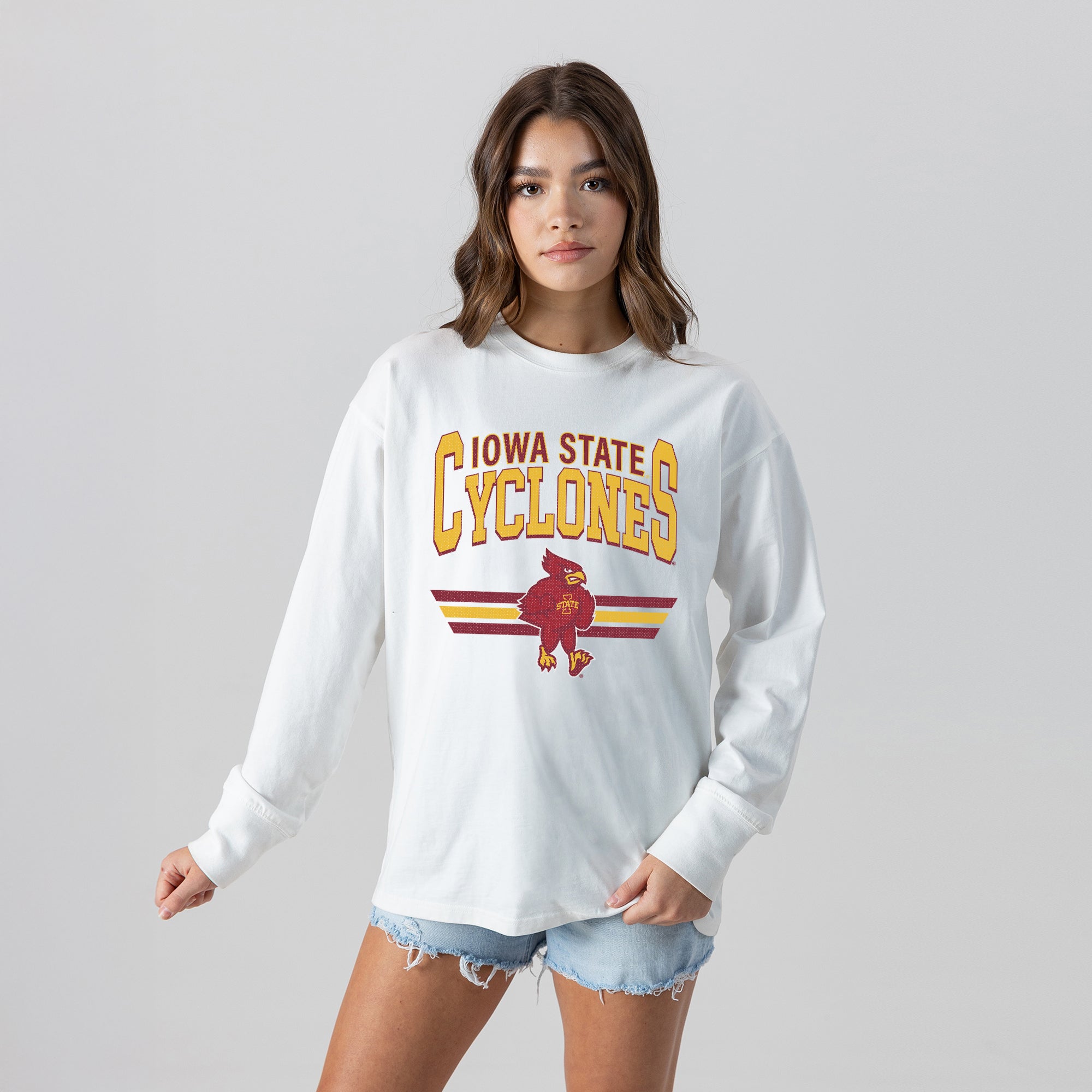 IOWA STATE CYCLONES SWIFT STRIKE ESSENTIAL RELAXED FIT LONG SLEEVE TEE