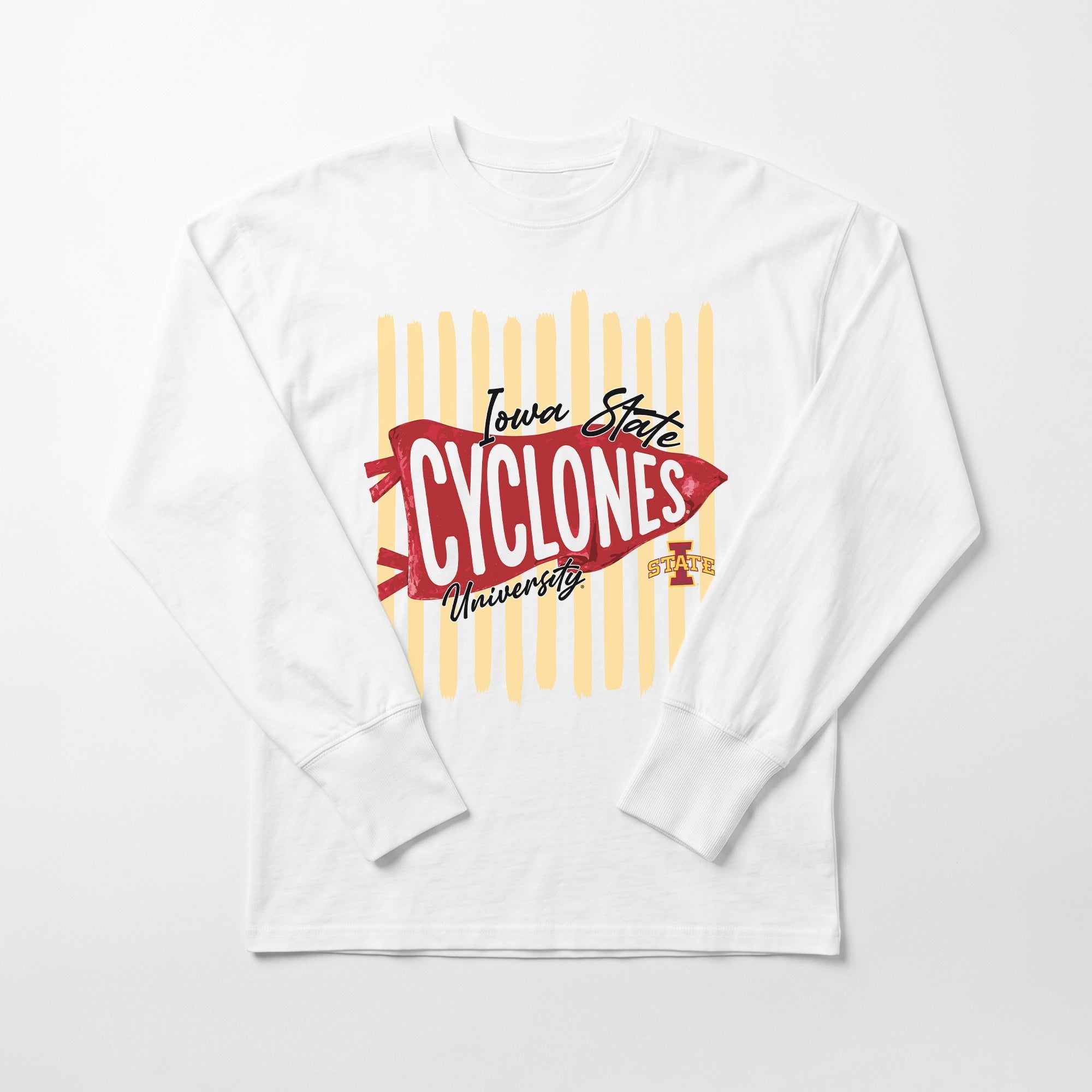 IOWA STATE CYCLONES RALLY STRIPE ESSENTIAL RELAXED FIT LONG SLEEVE TEE