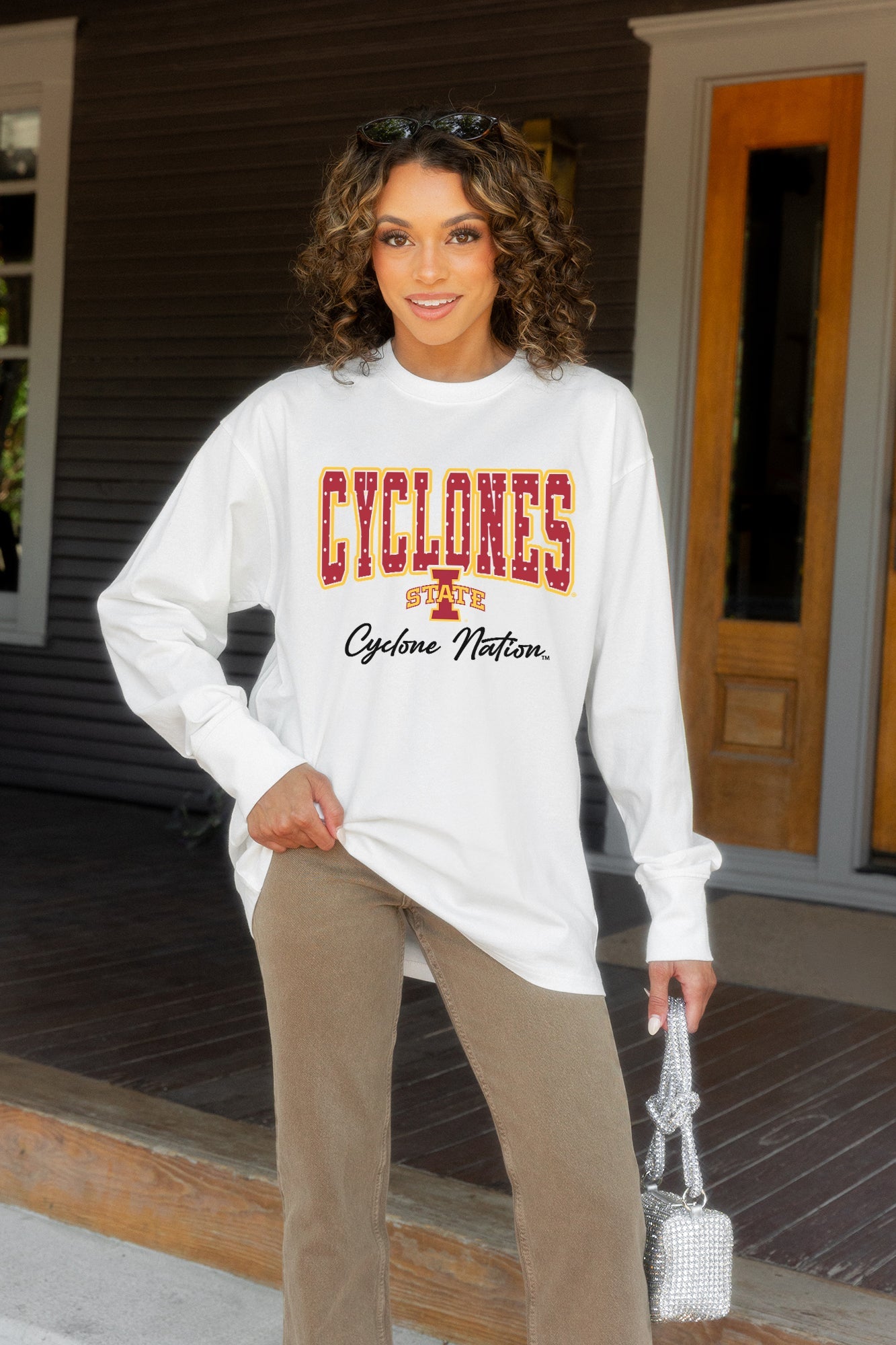 IOWA STATE CYCLONES SWEET SPOT ESSENTIAL RELAXED FIT LONG SLEEVE TEE