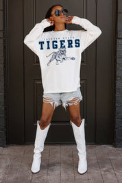 JACKSON STATE TIGERS BIG GOALS OVERSIZED LONG SLEEVE TEE WITH RIBBED NECKLINE AND CUFFS