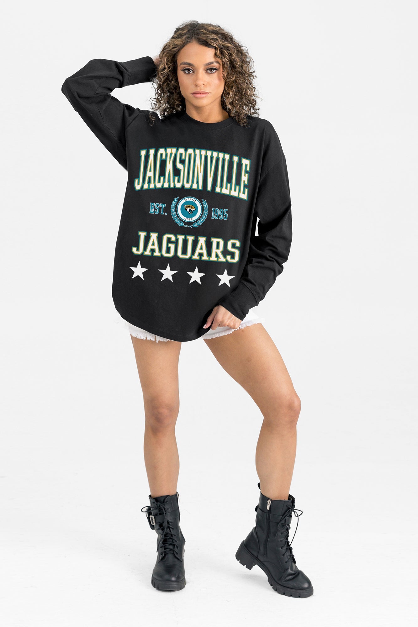 JACKSONVILLE JAGUARS EVERYDAY STAR ESSENTIAL RELAXED FIT LONG SLEEVE TEE