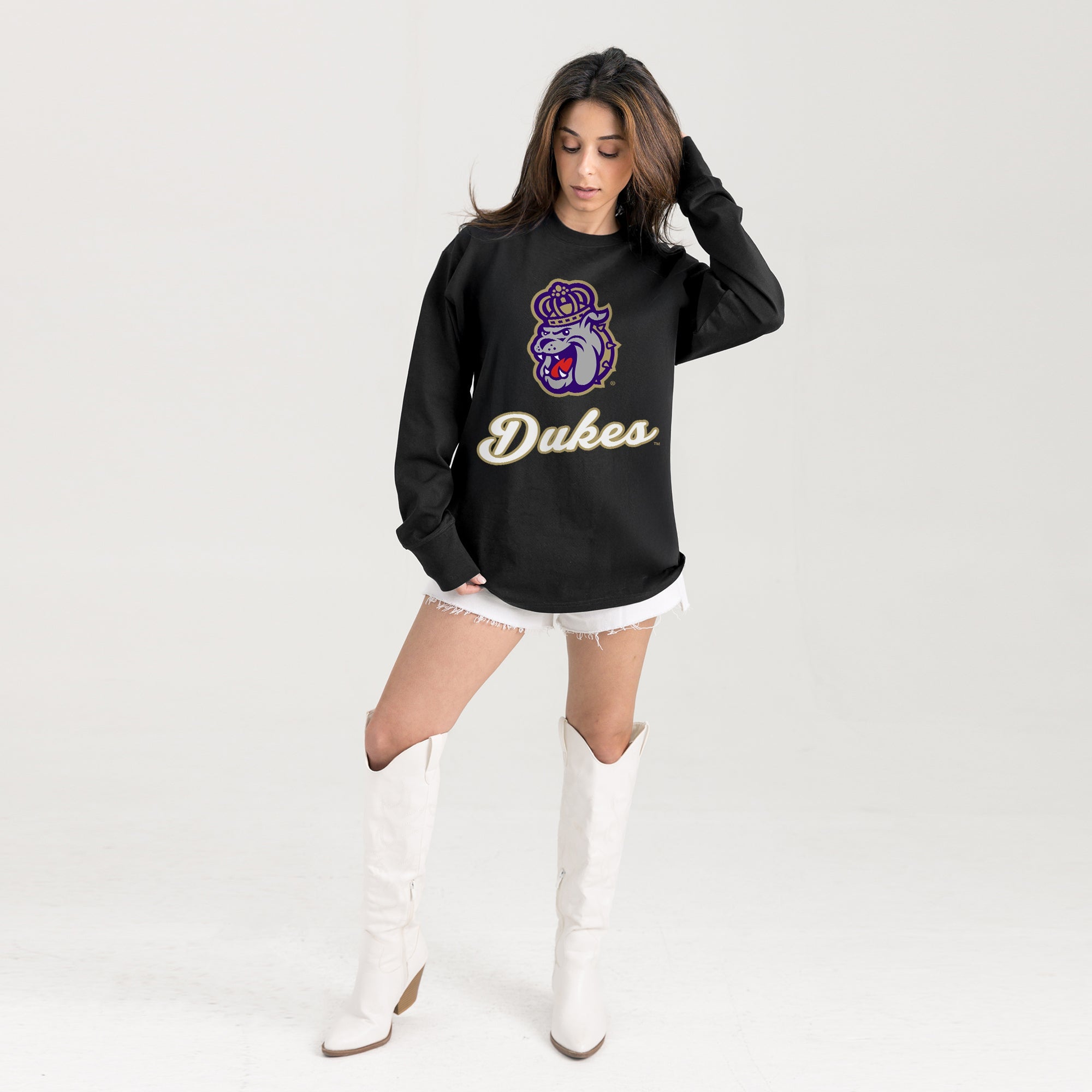 JAMES MADISON DUKES HONOR ROLL ESSENTIAL RELAXED FIT LONG SLEEVE TEE