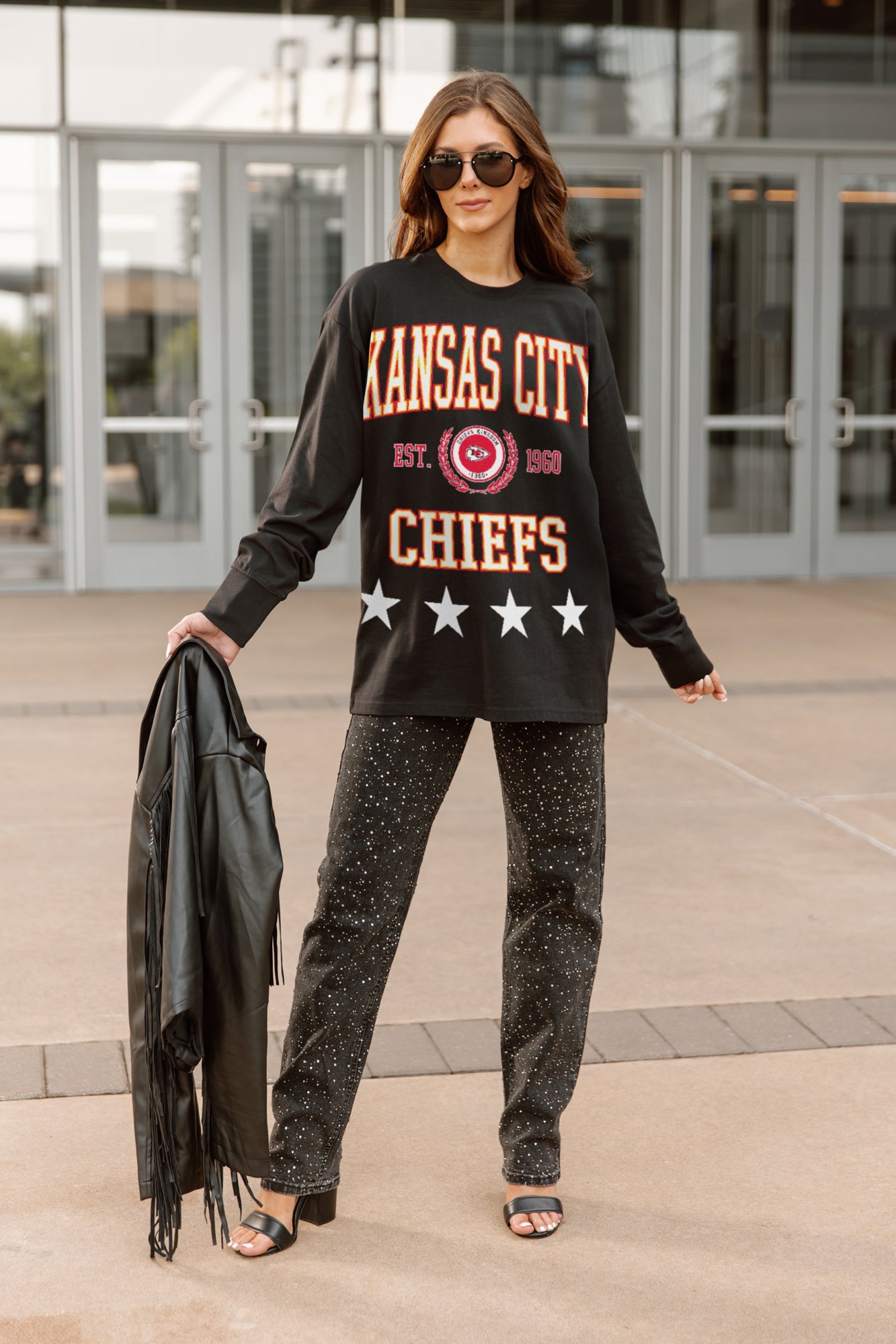 KANSAS CITY CHIEFS EVERYDAY STAR ESSENTIAL RELAXED FIT LONG SLEEVE TEE