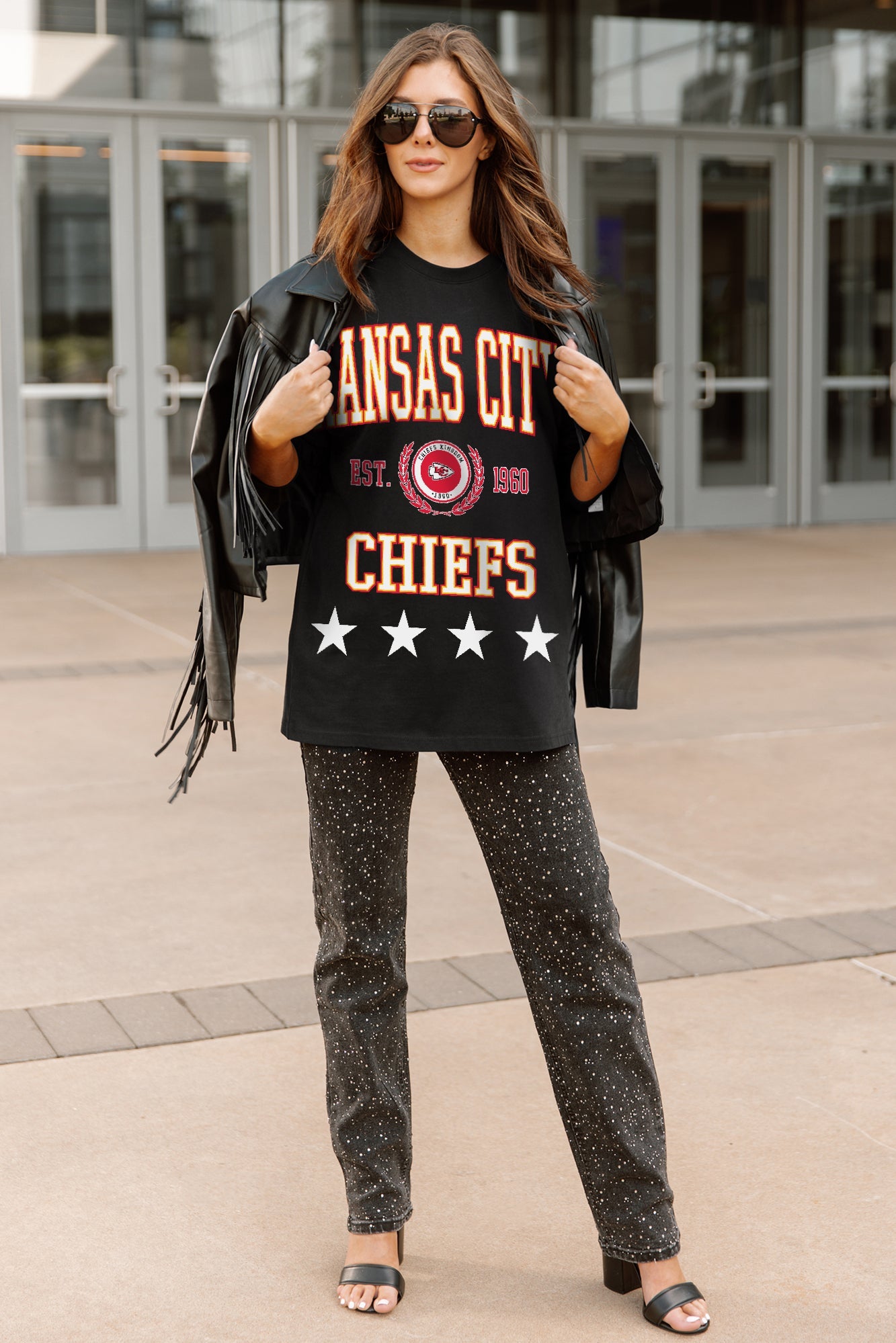 KANSAS CITY CHIEFS EVERYDAY STAR ESSENTIAL RELAXED FIT LONG SLEEVE TEE