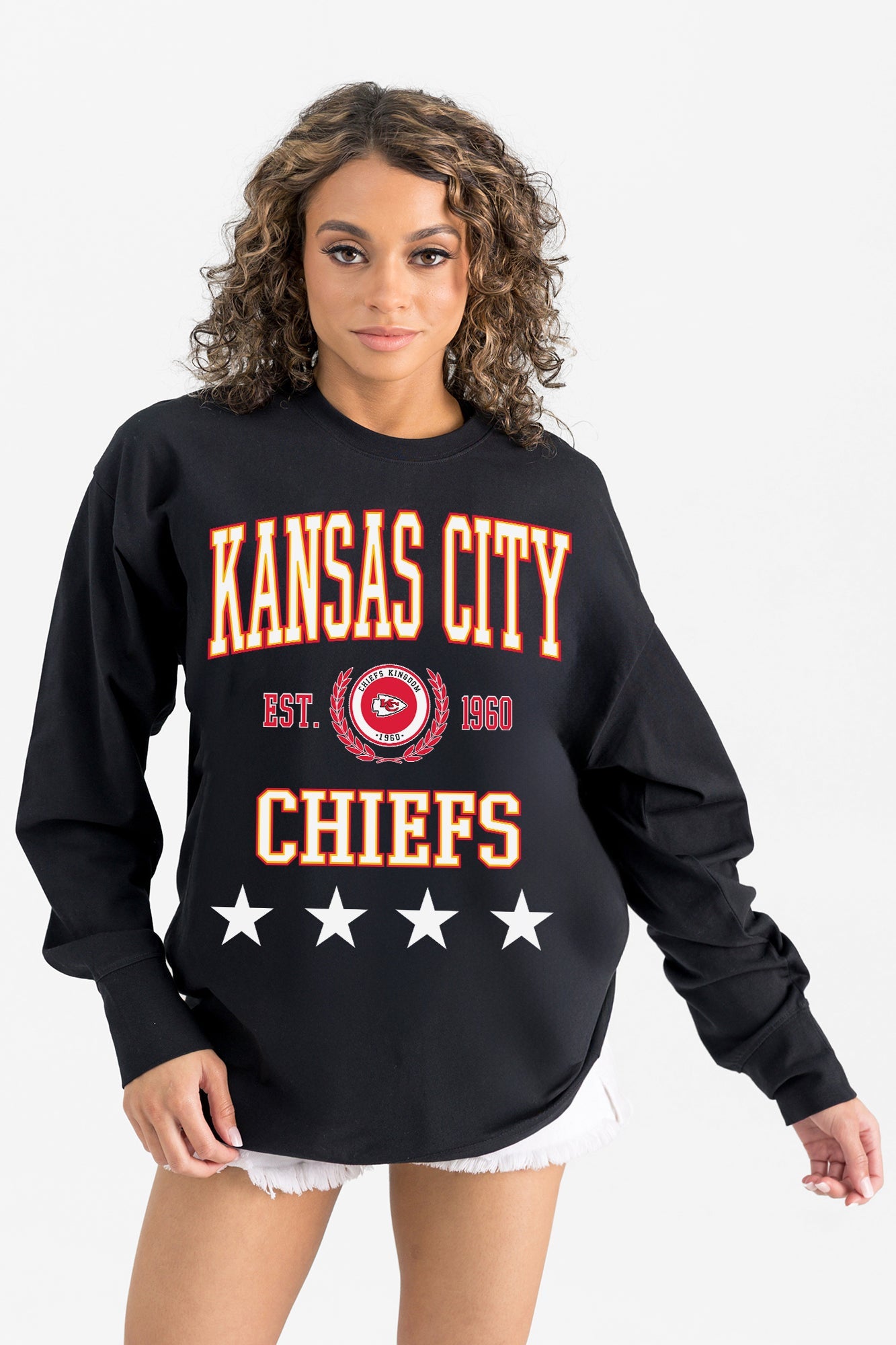 KANSAS CITY CHIEFS EVERYDAY STAR ESSENTIAL RELAXED FIT LONG SLEEVE TEE
