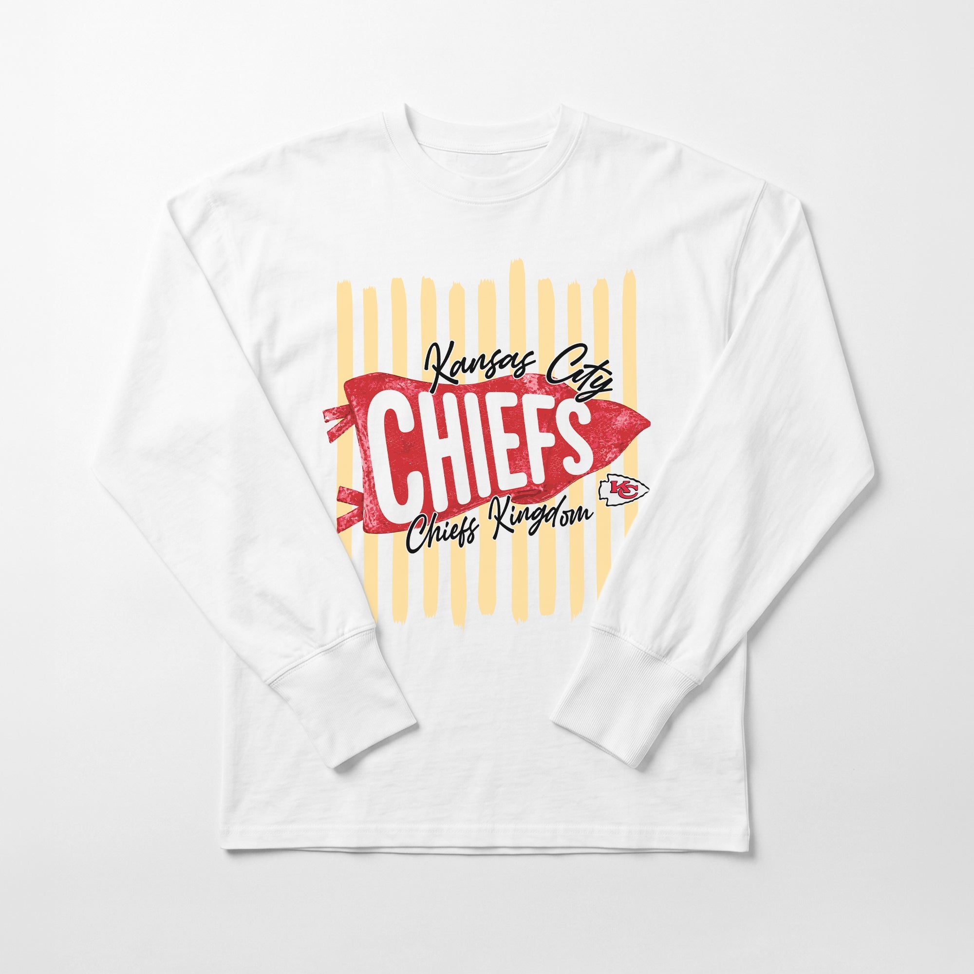 KANSAS CITY CHIEFS RALLY STRIPE OVERSIZED LONG SLEEVE TEE