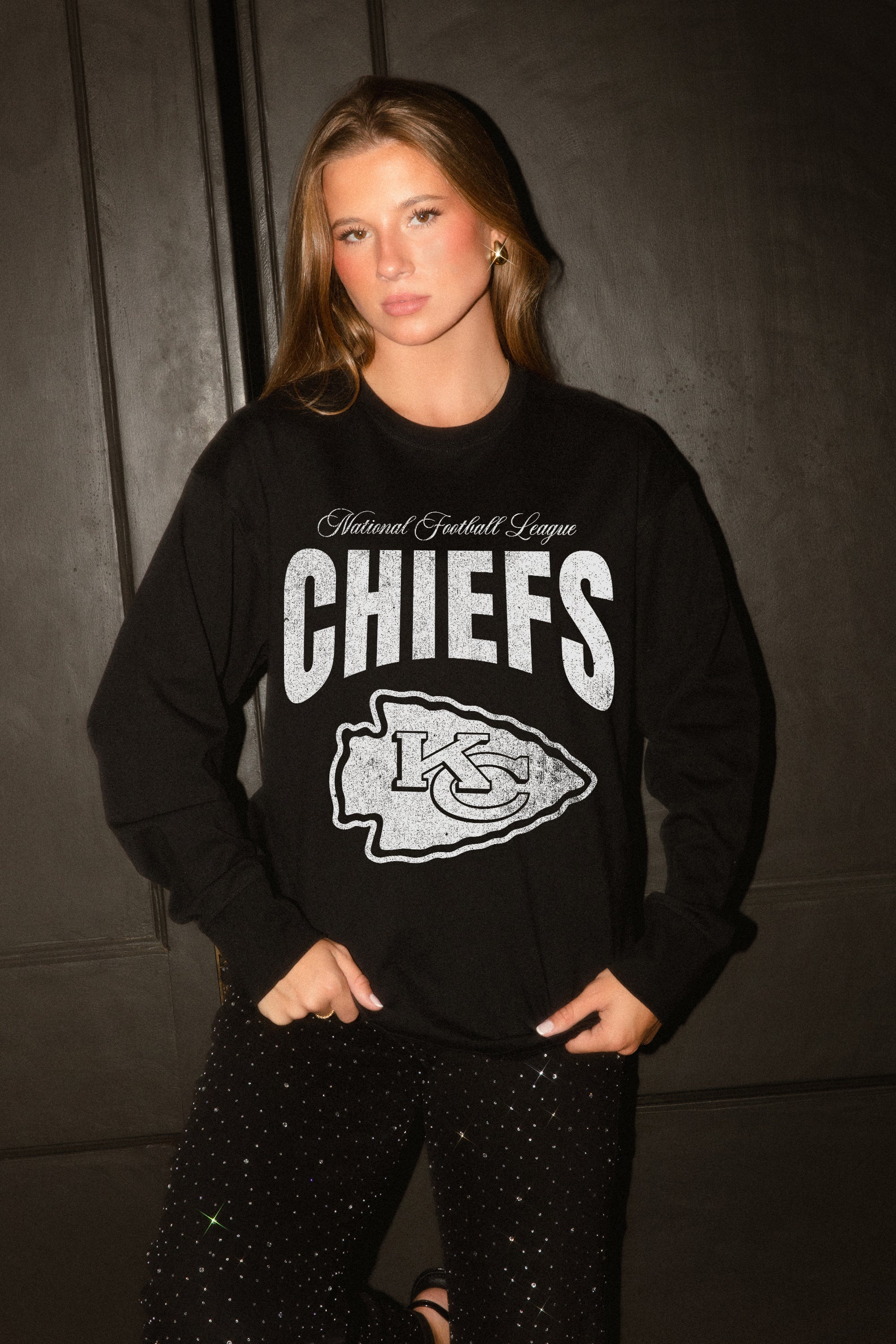 KANSAS CITY CHIEFS BOLD AMBITION OVERSIZED LONG SLEEVE TEE