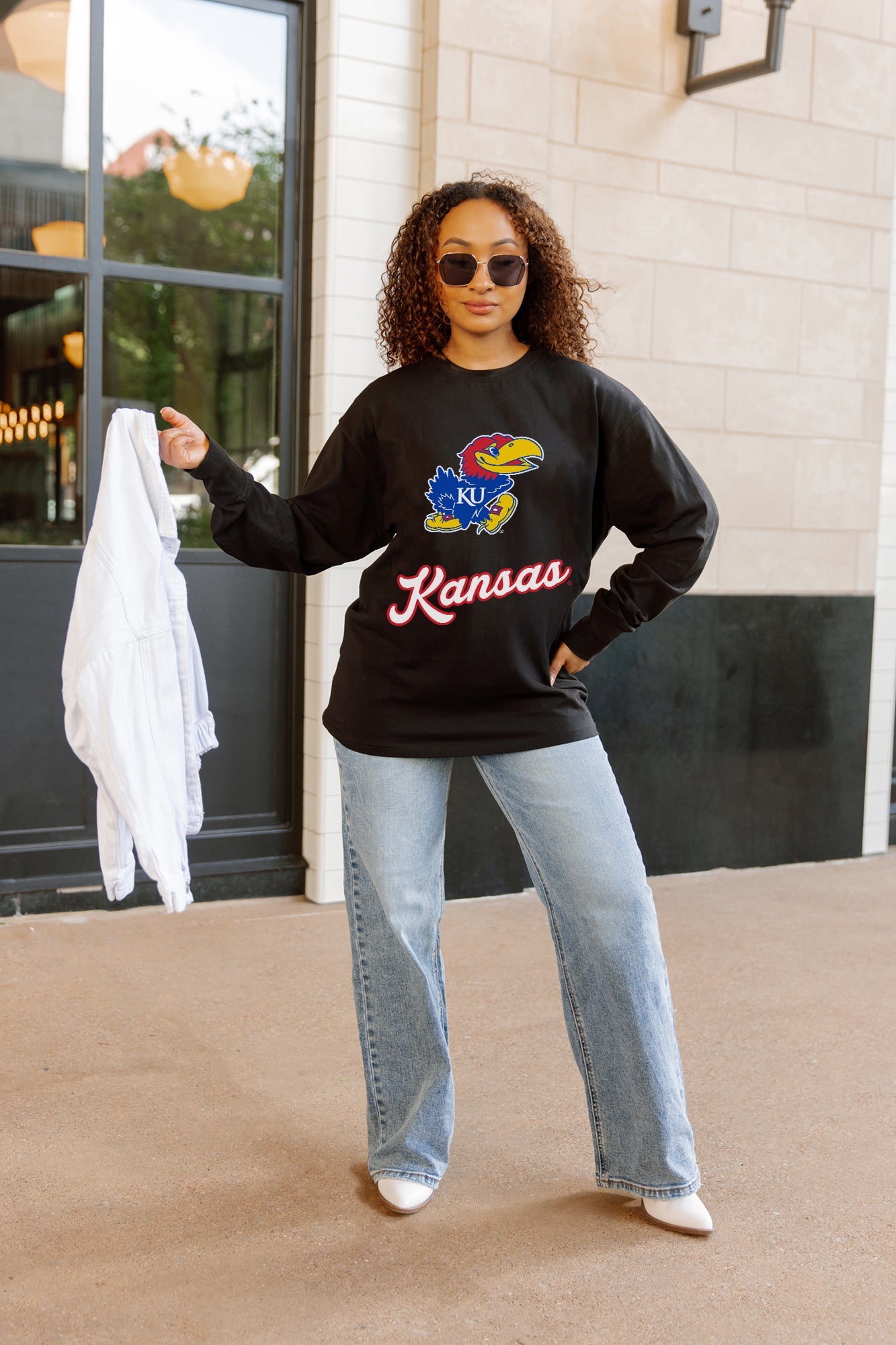 KANSAS JAYHAWKS HONOR ROLL ESSENTIAL RELAXED FIT LONG SLEEVE TEE