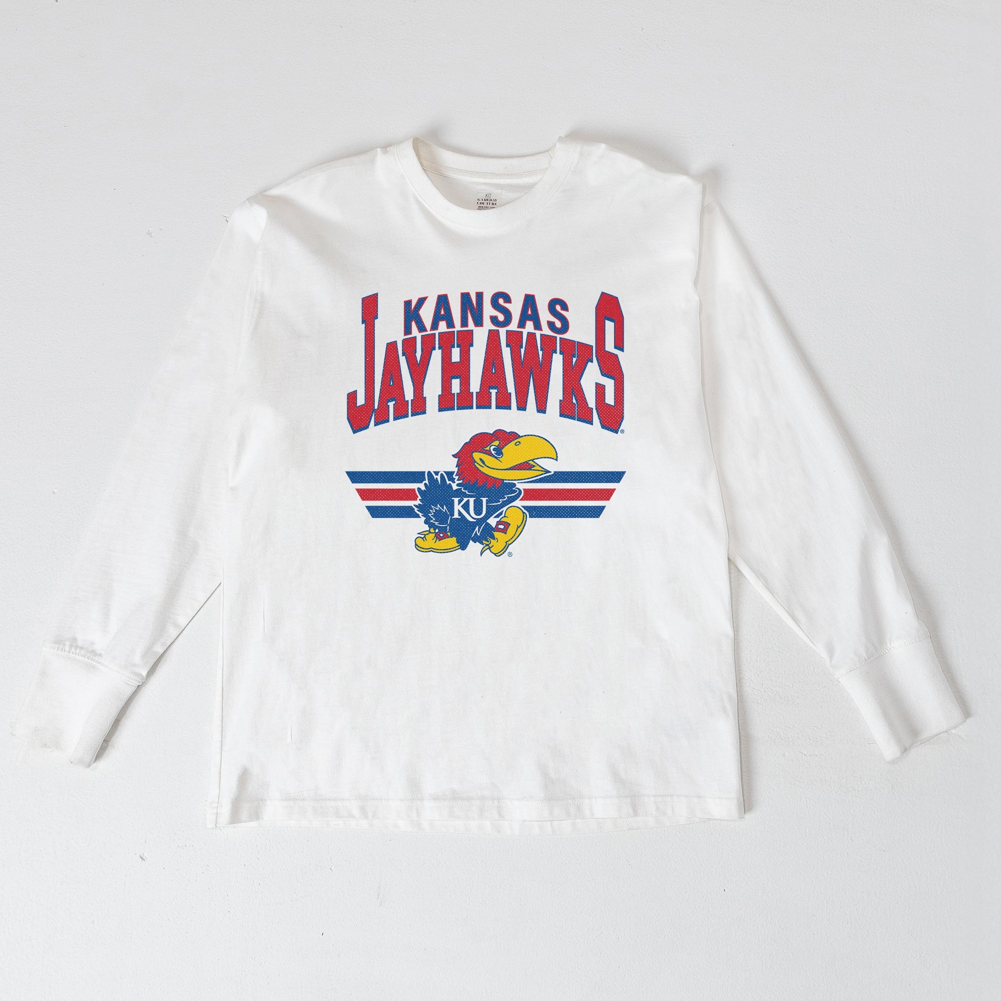 KANSAS JAYHAWKS SWIFT STRIKE ESSENTIAL RELAXED FIT LONG SLEEVE TEE